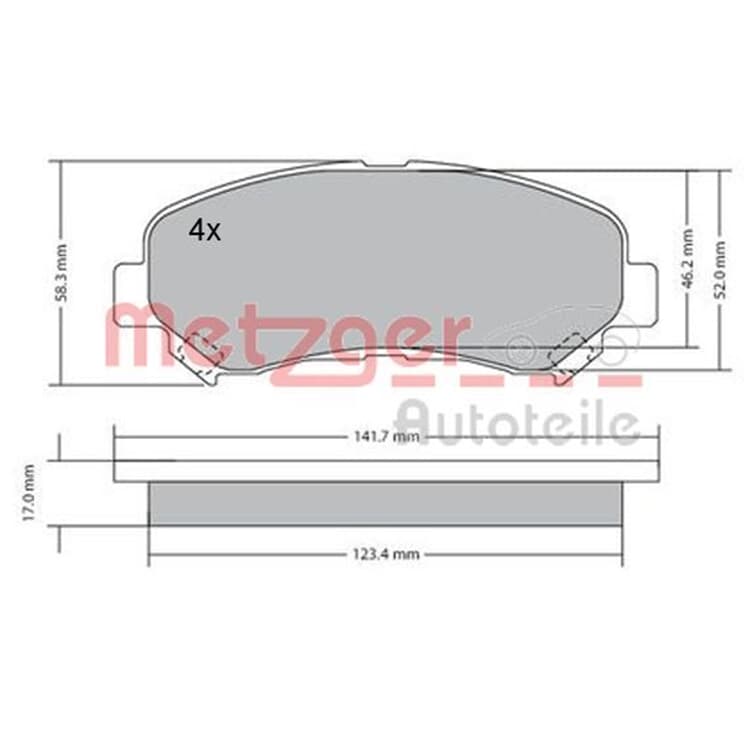 Metzger Bremsbel?ge vorne Nissan Qashqai X-Trail Renault Koleos Metzger Bremsbel?ge vorne Nissan Qashqai X-Trail Renault Koleos von METZGER