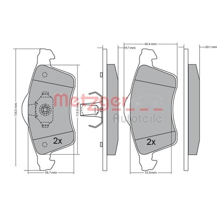 Metzger Bremsbel?ge vorne VW Transporter T4 Metzger Bremsbel?ge vorne VW Transporter T4 von METZGER