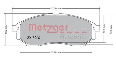Metzger Bremsbelagsatz, Scheibenbremse [Hersteller-Nr. 1170101] für Infiniti, Nissan, Renault von METZGER