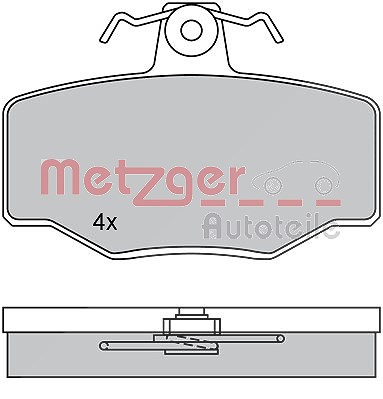 Metzger Bremsbelagsatz, Scheibenbremse [Hersteller-Nr. 1170076] für Nissan von METZGER