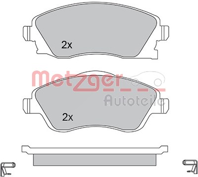 Metzger Bremsbelagsatz, Scheibenbremse [Hersteller-Nr. 1170047] für Opel von METZGER