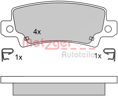 Metzger Bremsbelagsatz, Scheibenbremse [Hersteller-Nr. 1170304] für Toyota von METZGER