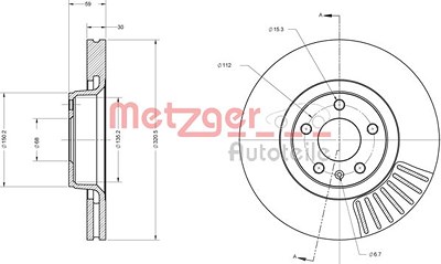 Metzger Bremsscheibe [Hersteller-Nr. 6110195] für Audi von METZGER