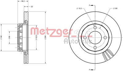 Metzger Bremsscheibe [Hersteller-Nr. 6110305] für Audi von METZGER