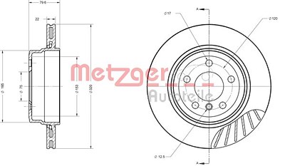 Metzger Bremsscheibe [Hersteller-Nr. 6110639] für BMW von METZGER