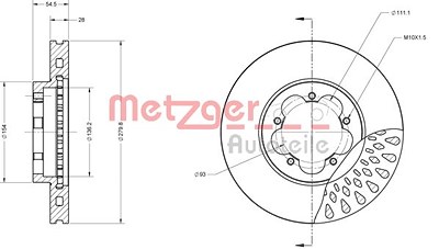 Metzger Bremsscheibe [Hersteller-Nr. 6110117] für Ford von METZGER