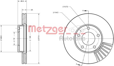 Metzger Bremsscheibe [Hersteller-Nr. 6110213] für Mazda von METZGER