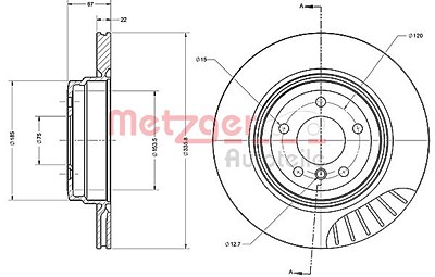 Metzger Bremsscheibe [Hersteller-Nr. 6110705] für BMW von METZGER