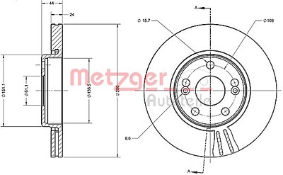 Metzger Bremsscheibe [Hersteller-Nr. 6110386] für Renault von METZGER