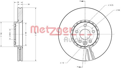 Metzger Bremsscheibe [Hersteller-Nr. 6110575] für Volvo von METZGER