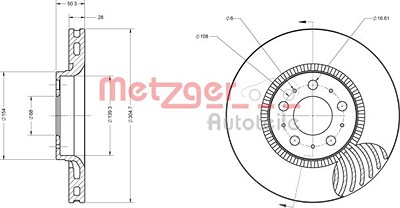 Metzger Bremsscheibe [Hersteller-Nr. 6110222] für Volvo von METZGER