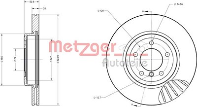 Metzger Bremsscheibe Vorderachse Belüftet [Hersteller-Nr. 6110172] für BMW von METZGER