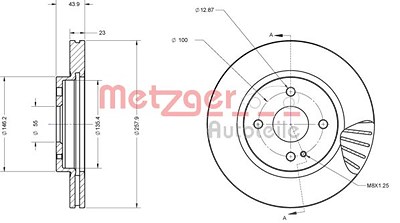 Metzger Bremsscheibe Vorderachse Belüftet [Hersteller-Nr. 6110266] für Mazda von METZGER