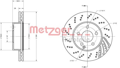 Metzger Bremsscheibe Vorderachse Belüftet [Hersteller-Nr. 6110453] für Mercedes-Benz von METZGER