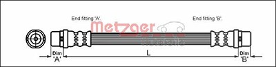 Metzger Bremsschlauch [Hersteller-Nr. 4114774] für Audi, Skoda, VW von METZGER