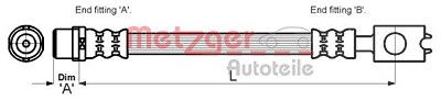 Metzger Bremsschlauch [Hersteller-Nr. 4110262] für Audi von METZGER