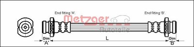 Metzger Bremsschlauch [Hersteller-Nr. 4110611] für Chevrolet, Gm Korea von METZGER