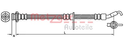 Metzger Bremsschlauch [Hersteller-Nr. 4110490] für Fiat, Suzuki von METZGER