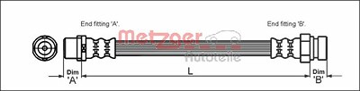 Metzger Bremsschlauch [Hersteller-Nr. 4110348] für Ford, Seat, VW von METZGER