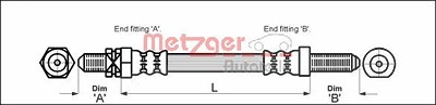 Metzger Bremsschlauch [Hersteller-Nr. 4112103] für Ford von METZGER