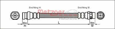 Metzger Bremsschlauch [Hersteller-Nr. 4111169] für Renault von METZGER