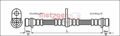 Metzger Bremsschlauch [Hersteller-Nr. 4113290] für Honda von METZGER