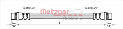 Metzger Bremsschlauch Hinterachse [Hersteller-Nr. 4114644] für Citroën, Peugeot von METZGER