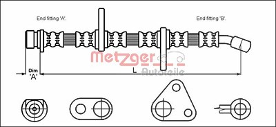 Metzger Bremsschlauch [Hersteller-Nr. 4113500] für Honda von METZGER