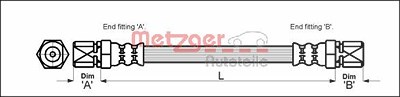 Metzger Bremsschlauch [Hersteller-Nr. 4111353] für Opel von METZGER