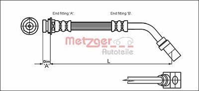 Metzger Bremsschlauch [Hersteller-Nr. 4114751] für Opel von METZGER