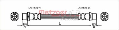 Metzger Bremsschlauch [Hersteller-Nr. 4112828] für Opel von METZGER