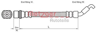Metzger Bremsschlauch [Hersteller-Nr. 4110027] für Toyota von METZGER