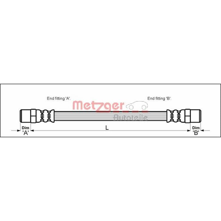 Metzger Bremsschlauch hinten Audi BMW Seat VW Metzger Bremsschlauch hinten Audi BMW Seat VW von METZGER