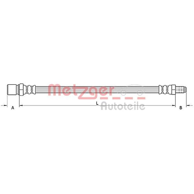Metzger Bremsschlauch hinten Citroen Mitsubishi Peugeot Metzger Bremsschlauch hinten Citroen Mitsubishi Peugeot von METZGER