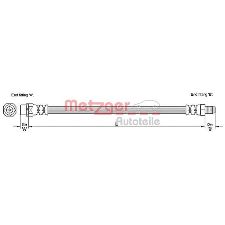 Metzger Bremsschlauch hinten Mini Metzger Bremsschlauch hinten Mini von METZGER