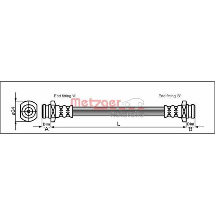 Metzger Bremsschlauch hinten Suzuki Ignis Wagon Metzger Bremsschlauch hinten Suzuki Ignis Wagon von METZGER