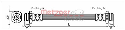 Metzger Bremsschlauch hinten [Hersteller-Nr. 4110089] für Suzuki von METZGER