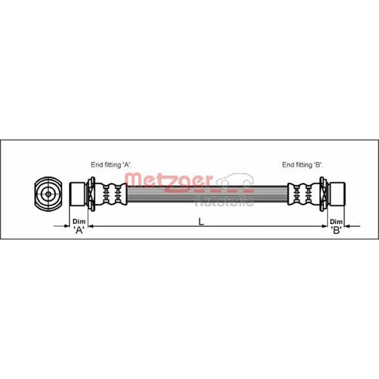 Metzger Bremsschlauch hinten Toyota Corolla Metzger Bremsschlauch hinten Toyota Corolla von METZGER