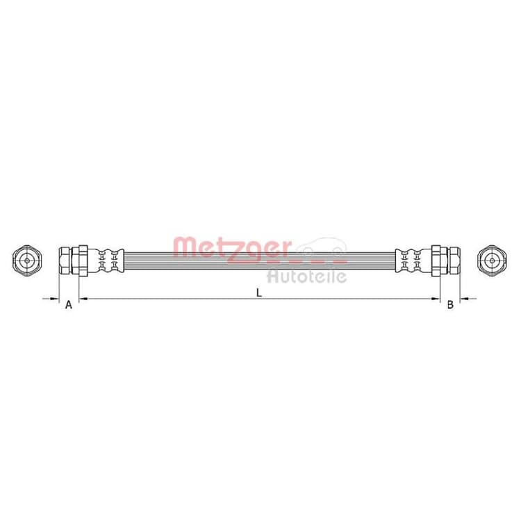 Metzger Bremsschlauch hinten VW Caddy von METZGER