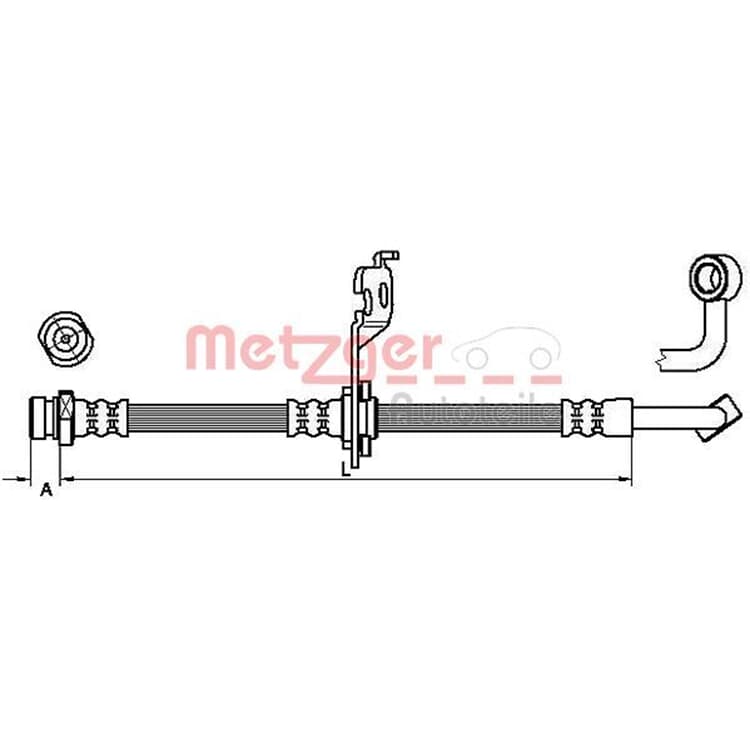 Metzger Bremsschlauch hinten rechts Kia Picanto Metzger Bremsschlauch hinten rechts Kia Picanto von METZGER