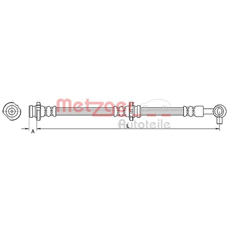 Metzger Bremsschlauch vorne Nissan Qashqai Metzger Bremsschlauch vorne Nissan Qashqai von METZGER