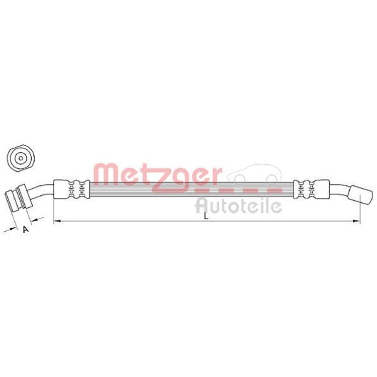 Metzger Bremsschlauch vorne links Hyundai Atos Metzger Bremsschlauch vorne links Hyundai Atos von METZGER