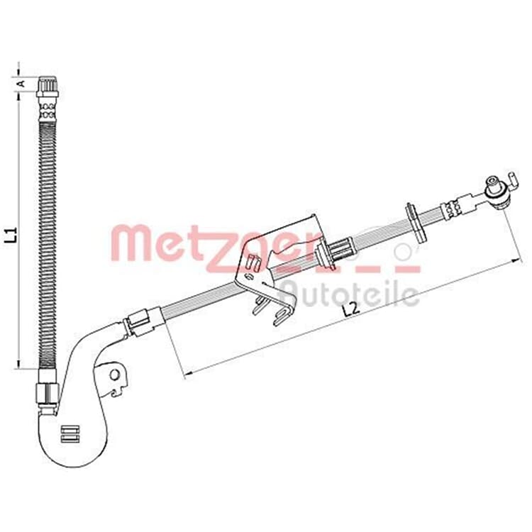 Metzger Bremsschlauch vorne rechts Citroen C5 C6 Peugeot 407 Metzger Bremsschlauch vorne rechts Citroen C5 C6 Peugeot 407 von METZGER