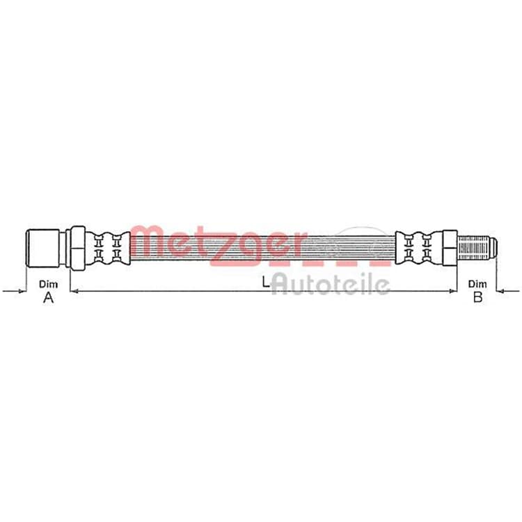 Metzger Bremsschlauch vorne rechts Fiat Cinquecento Seicento Metzger Bremsschlauch vorne rechts Fiat Cinquecento Seicento von METZGER