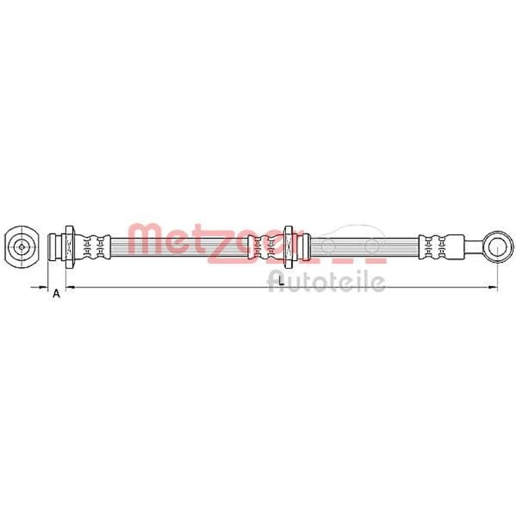 Metzger Bremsschlauch vorne rechts Hyundai Tucson Kia Sportage Metzger Bremsschlauch vorne rechts Hyundai Tucson Kia Sportage von METZGER