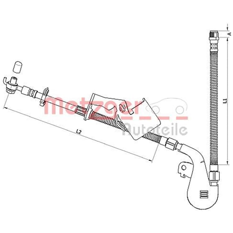 Metzger Bremsschlauch vorne rechts Peugeot 407 Metzger Bremsschlauch vorne rechts Peugeot 407 von METZGER