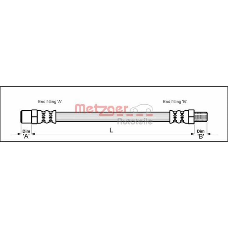 Metzger Bremsschlauch vorne rechts VW Golf Jetta Passat Scirocco von METZGER