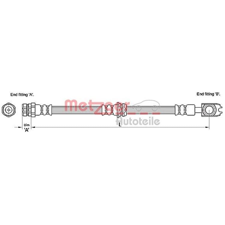 Metzger Bremsschlauch vorne rechts VW Passat 3c von METZGER