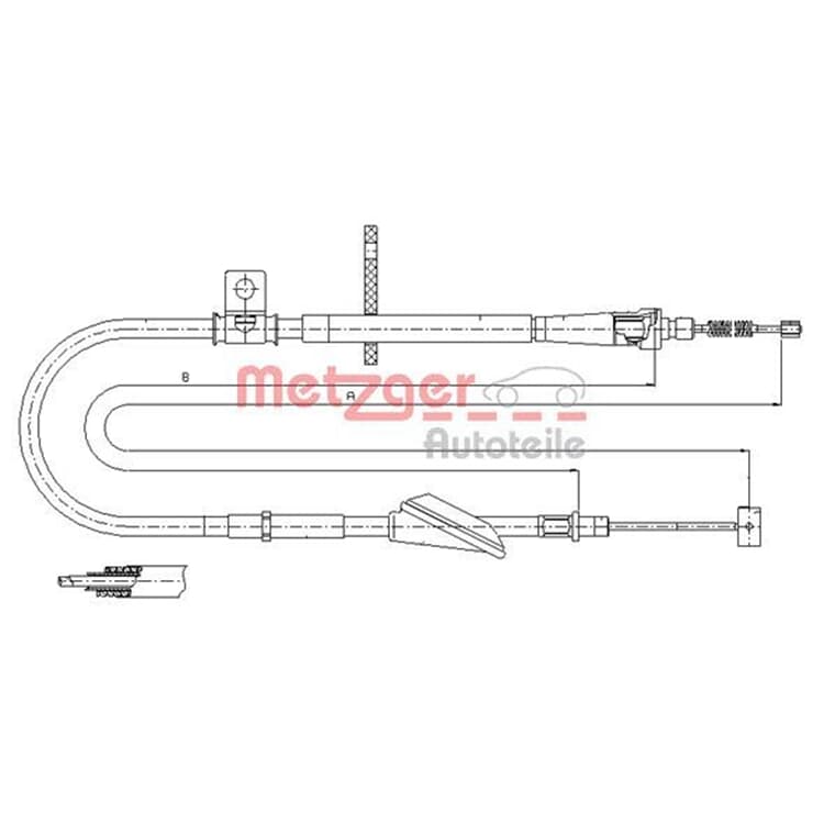 Metzger Bremsseil f?r Trommelbremse hinten rechts Opel Agila Metzger Bremsseil f?r Trommelbremse hinten rechts Opel Agila von METZGER