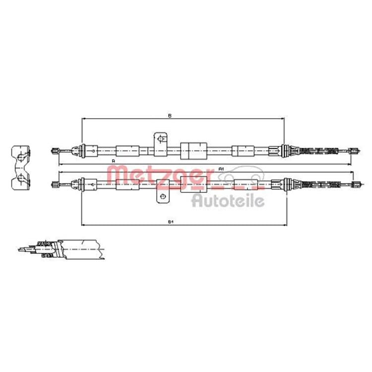 Metzger Bremsseil hinten Ford Fiestat KA Puma Mazda 121 von METZGER